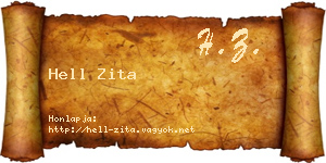 Hell Zita névjegykártya